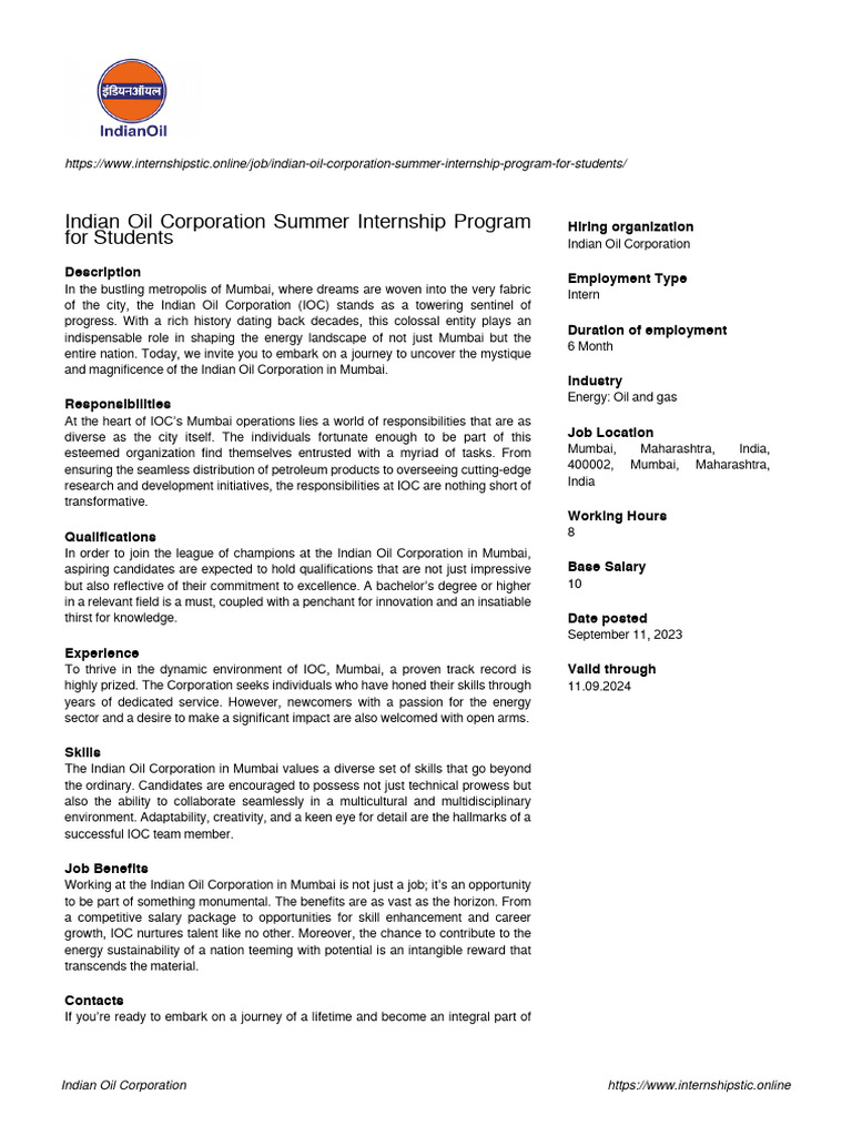 indian-oil-corporation-indian-oil-corporation-summer-internship-program