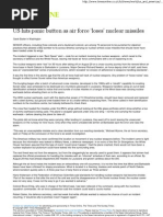 US hits panic button as air force ‘loses’ nuclear missiles