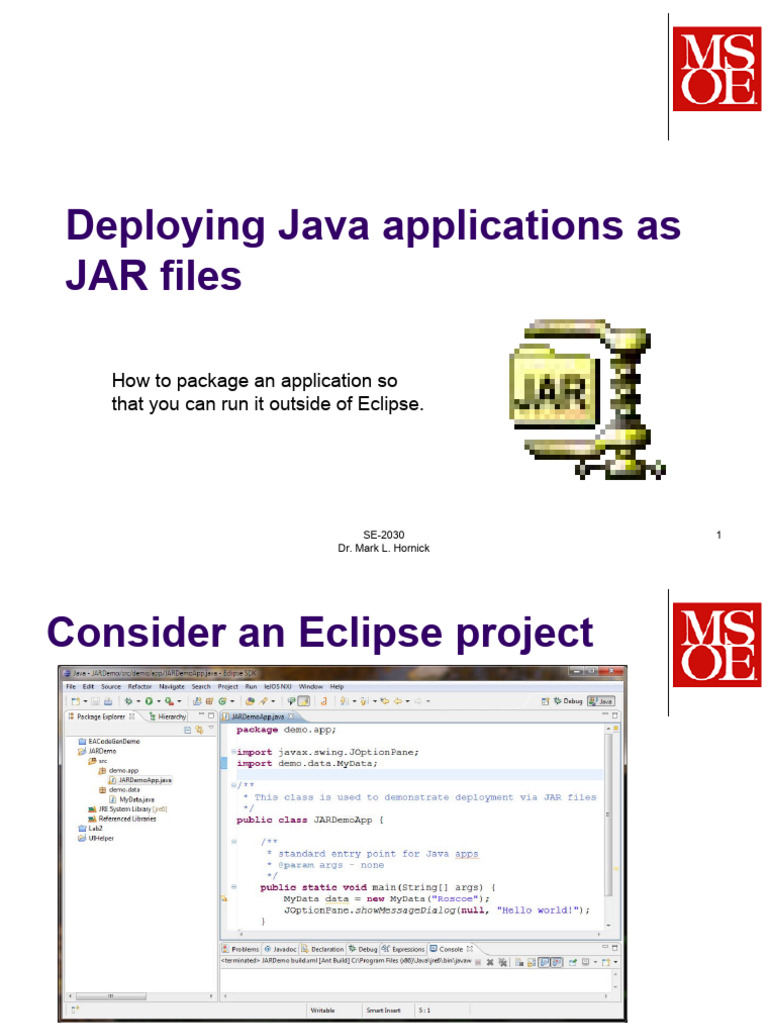 How to Deploy Java Applications as JARs | PDF | Computer File ...