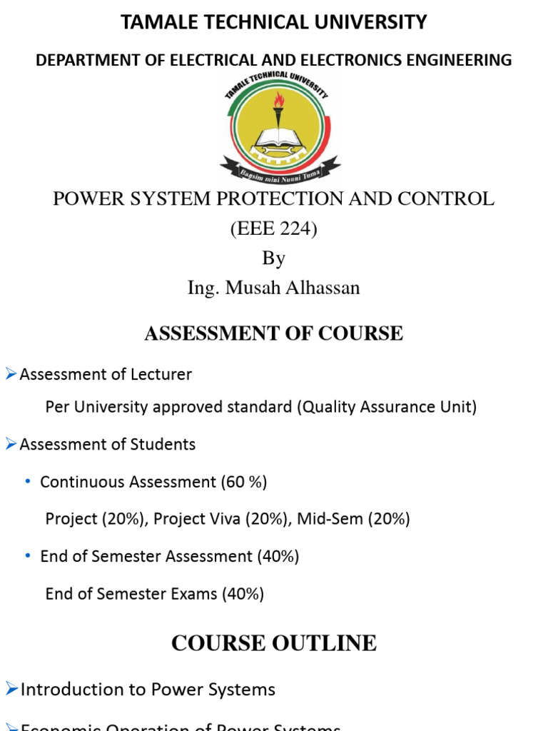 Eee 224 Power System Protection and Control PDF PDF Electric Power