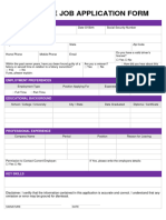 Employee Job Application Form