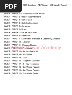 Tcs Dmer Book 20 Papers 150 Pages | PDF