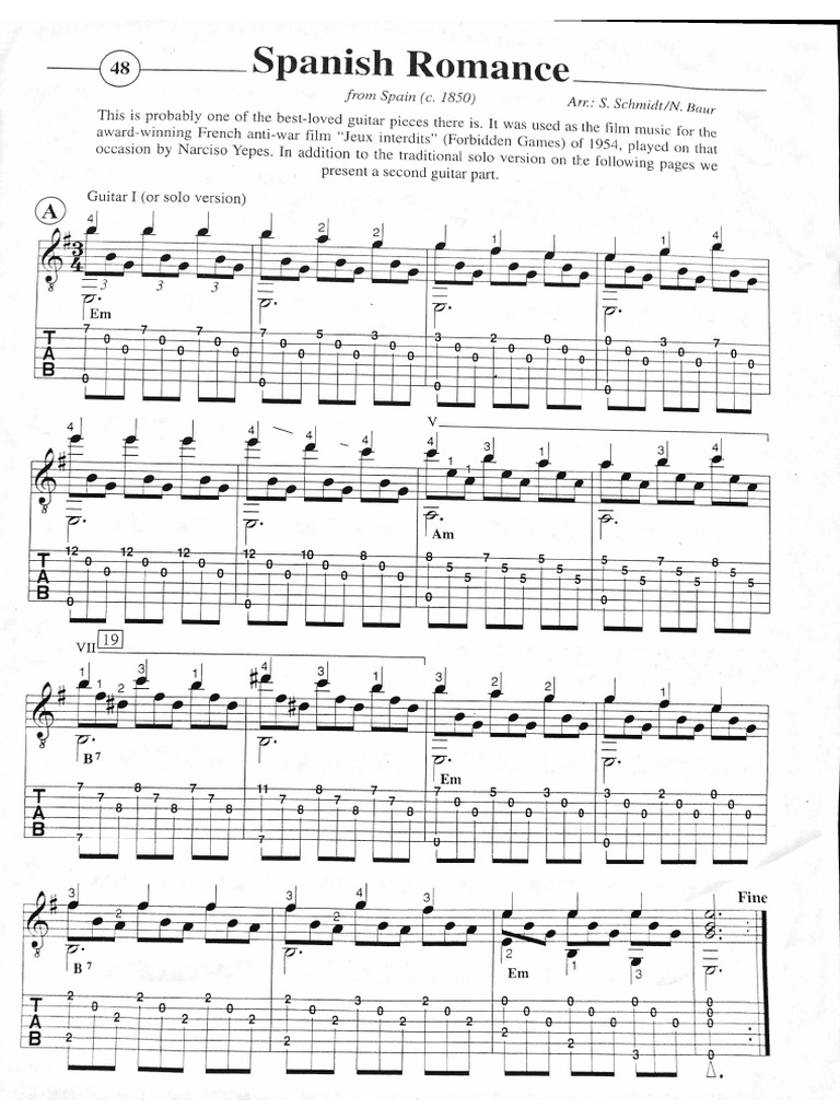 Spanish Romance For Guitar Pdf