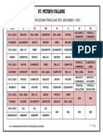 Class Test - Timetable, November - 2023