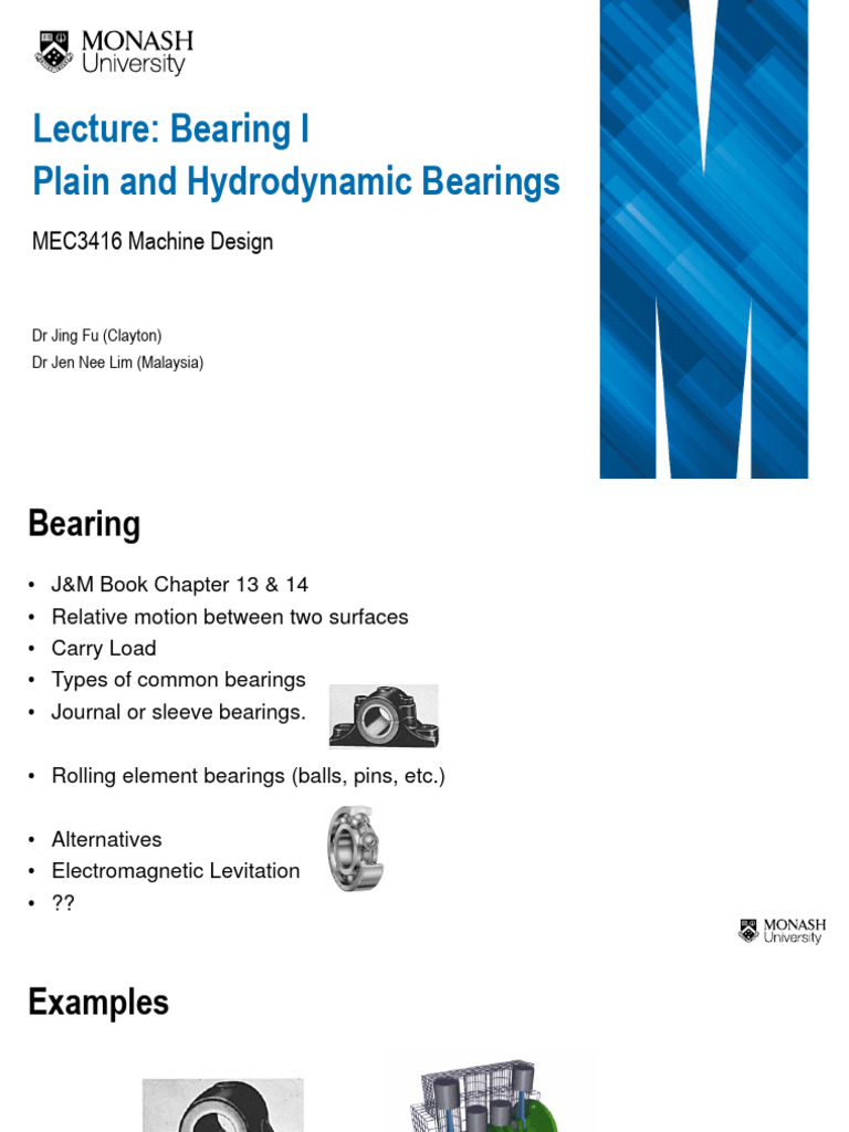 Lecture_10 Bearing I PDF Bearing (Mechanical) Lubricant