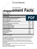 US Core Minerals - Supplement Facts