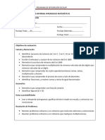 Prueba Informal Aprendizajes Matemáticos. Cuarto