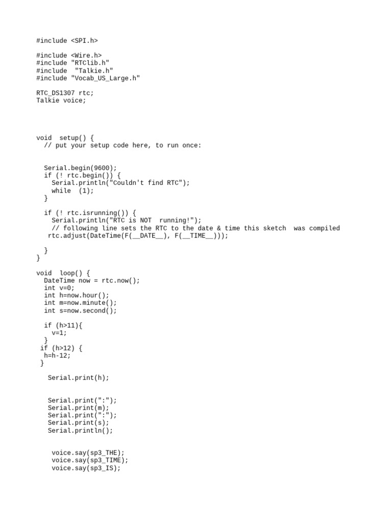 Talking Clock PDF Software Engineering Computer Science