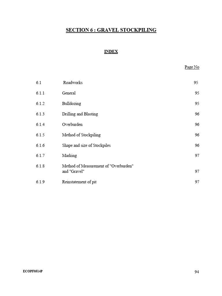 Gravel Stockpiling Guidelines in Construction | PDF | Volume