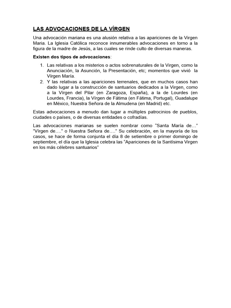Tipos de Advocaciones Marianas PDF