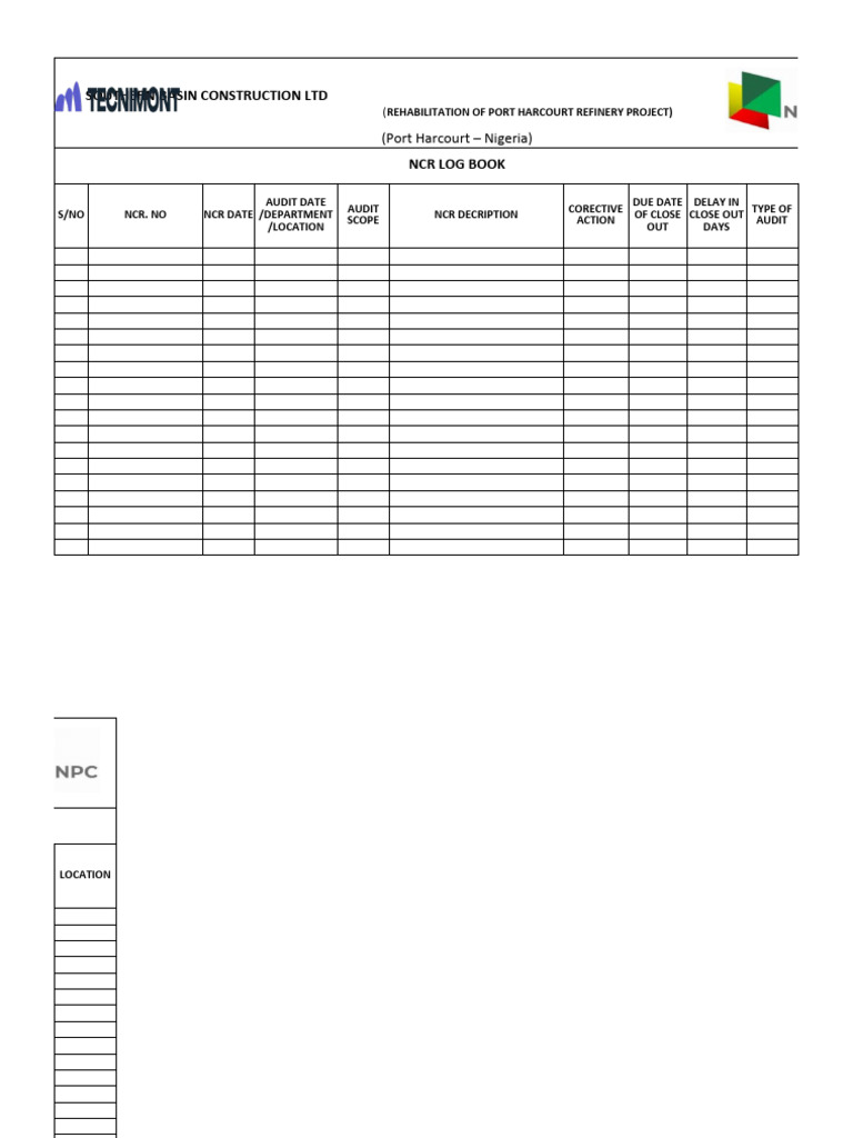 Non Conformance Report PDF