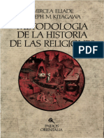 Metodología de La Historia de Las Religiones by Mircea Eliade Joseph M. Kitagawa