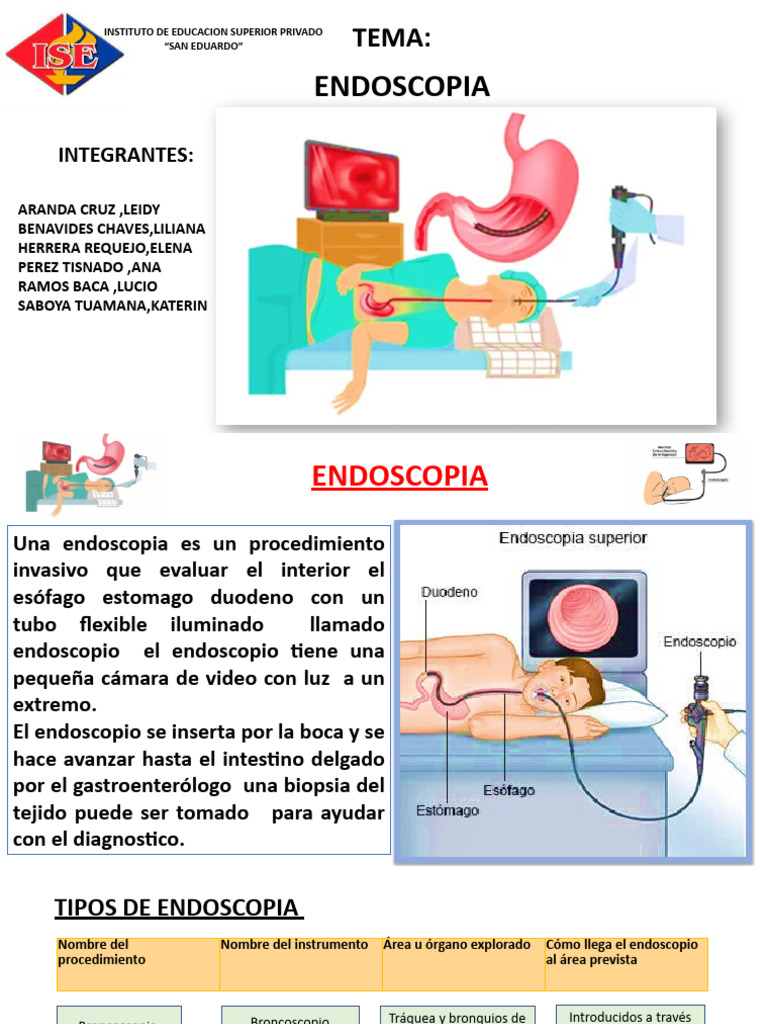 Procedimiento y Tipos de Endoscopia | PDF | Endoscopia | Medicina CLINICA