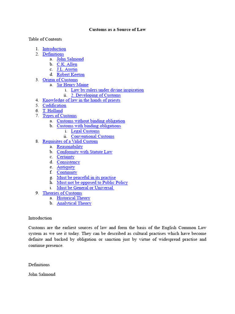 Customs as Legal Sources in Kenya | PDF | Sources Of Law | Common Law