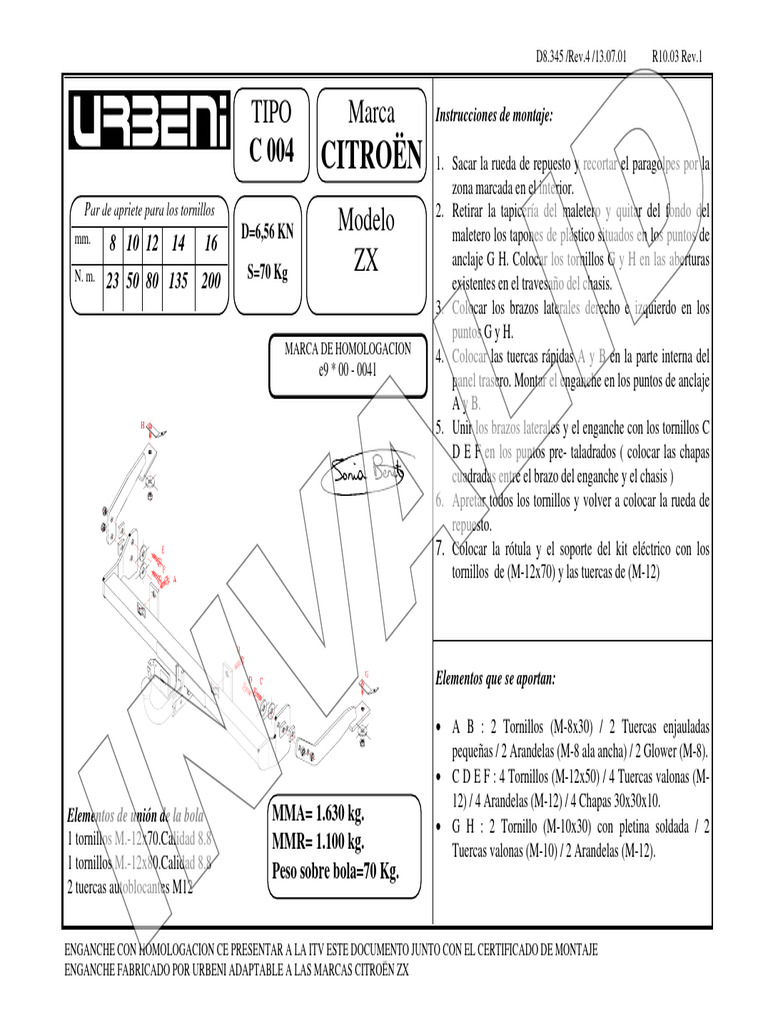 Instrucciones 1318 | PDF | Tornillo | Unión