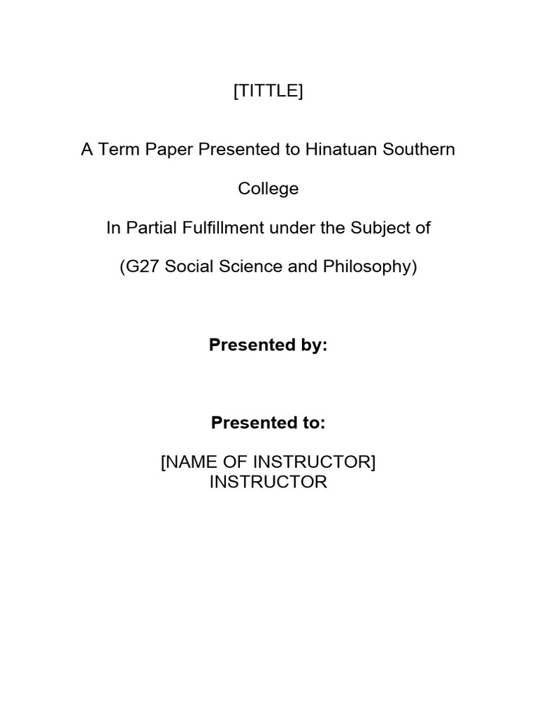 term paper format philippines