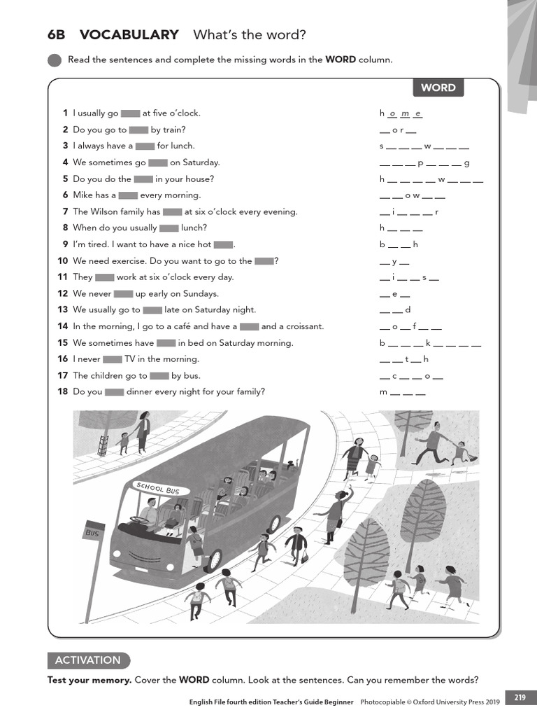 Ef4e Beg Vocab 6b PCM | PDF