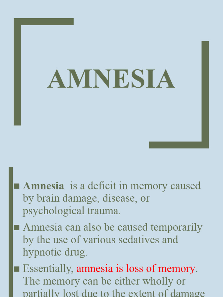 Understanding Amnesia Types | PDF | Electroconvulsive Therapy | Amnesia