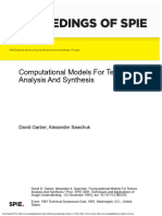 Proceedings of Spie: Computational Models For Texture Analysis and Synthesis