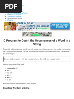 C Program To Count The Occurrences of A Word in A String