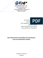 Relatório Pratico de Materiais de Construção I, Pratica 3 .1