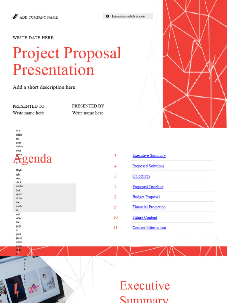 Project Proposal Business Presentation in Red White Abstract Tech Style ...