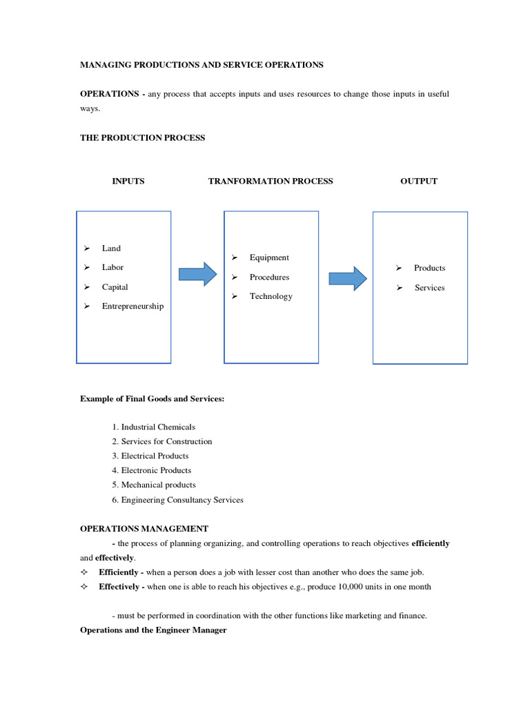 Operations Management in Production Systems | PDF | Scheduling ...