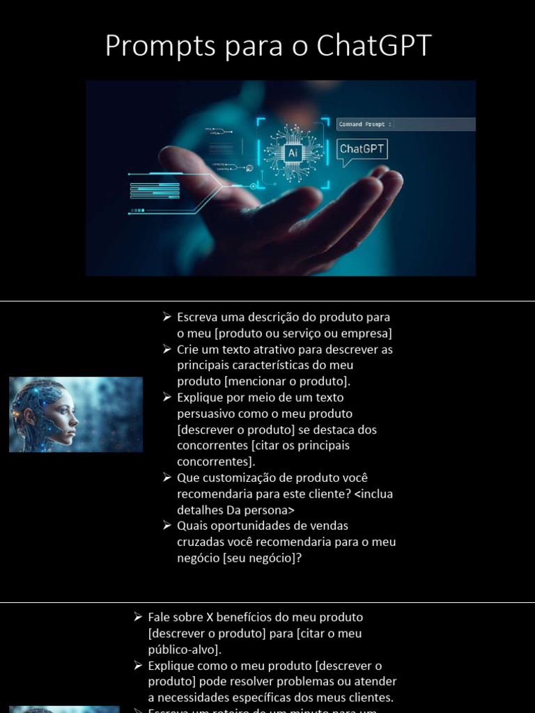 Prompts Eficazes para ChatGPT em Marketing | PDF | Rede social | Marketing