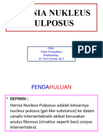 Hernia Nukleus Pulposus: Oleh: Fithri Wulandhani Pembimbing: Dr. Novi Irawan, SP.S