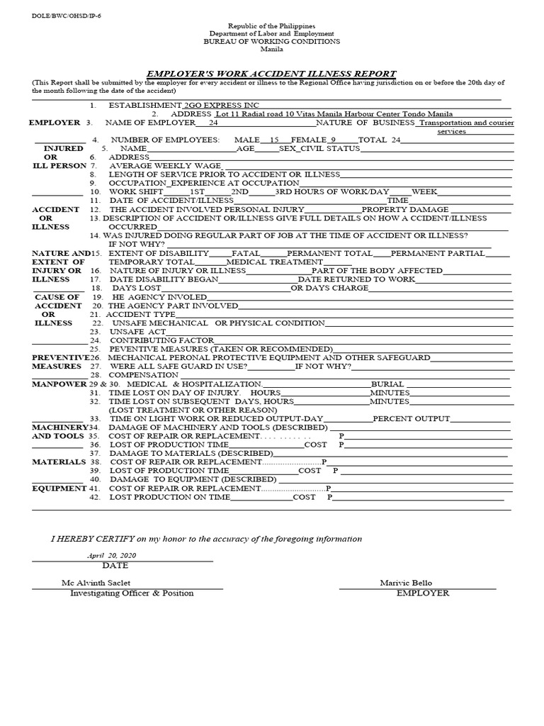 Wair Format | PDF | Employment | Injury