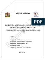 Rasimu Ya Mitaala Ya Elimu Ya Awali, Msingi, Sekondari Na Ualimu 2023