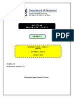 GR 11 - Mathematical Literacy - Informal Test 1 - Aug 2023