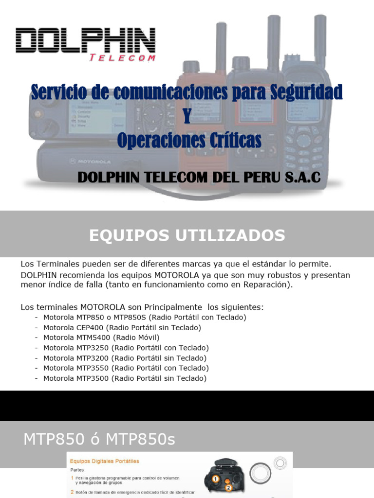 Presentacion Uso Radios DOLPHIN | PDF | Radio | Comunicación