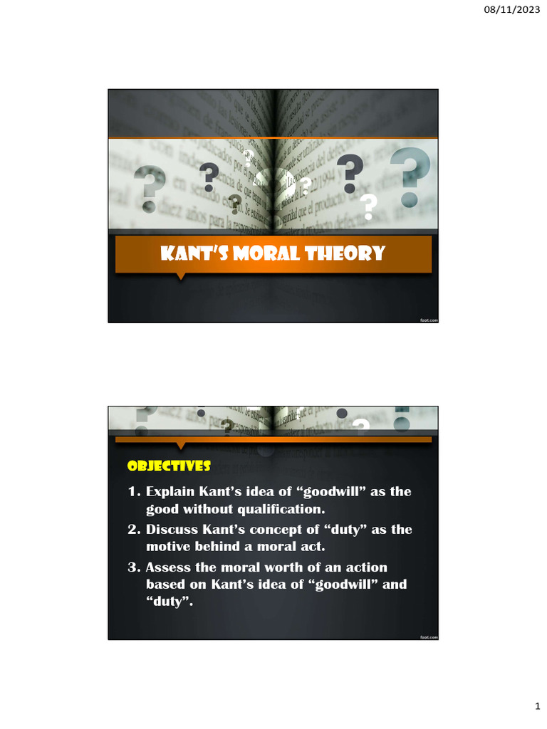 Kants Moral Theory Pdf Immanuel Kant Philosophical Theories