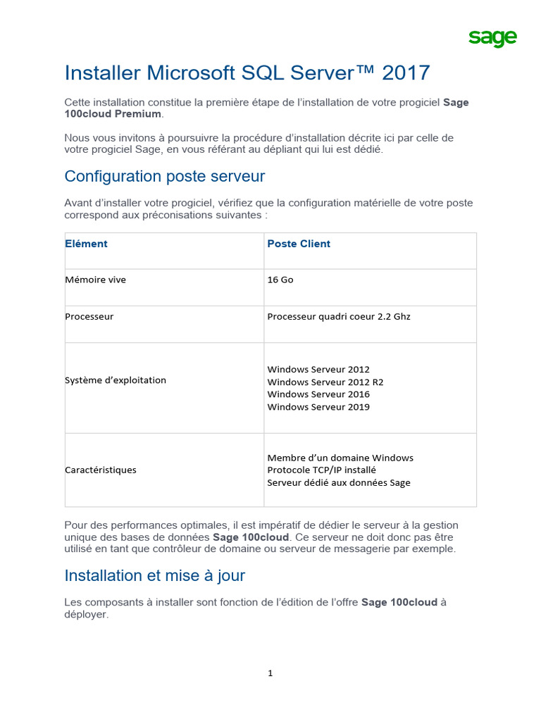 Installer Microsoft SQL Server 2017 | PDF | Microsoft SQL Server ...