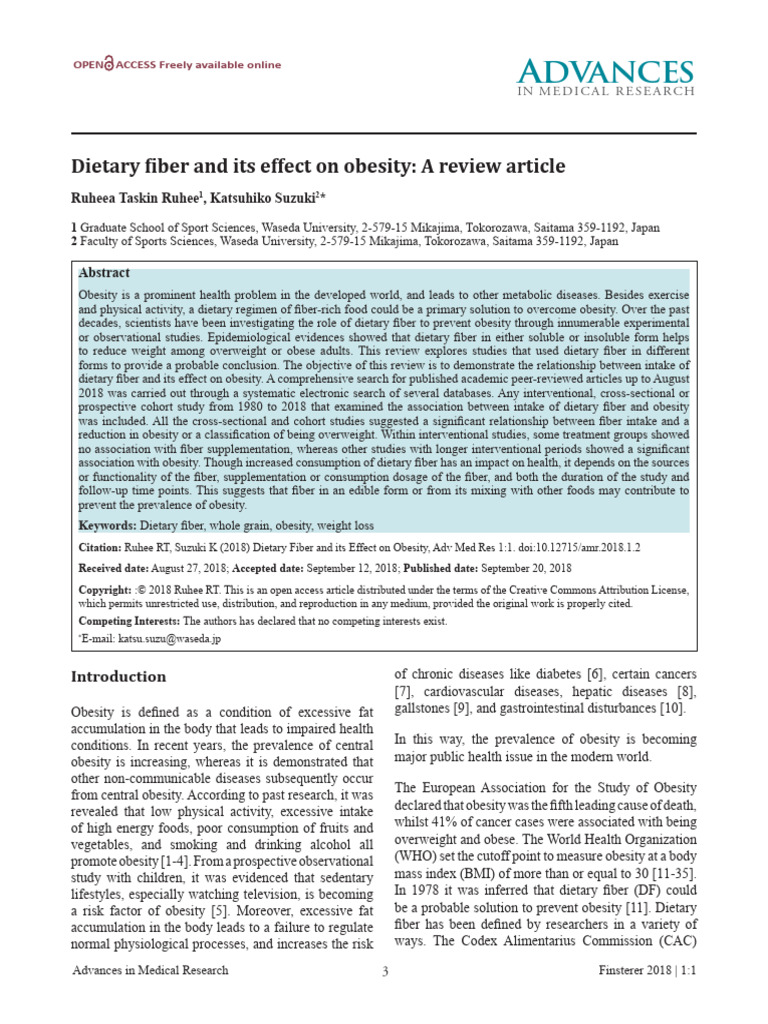 Dietary_fiber_and_its_effect_on_obesity PDF Dietary Fiber Diet
