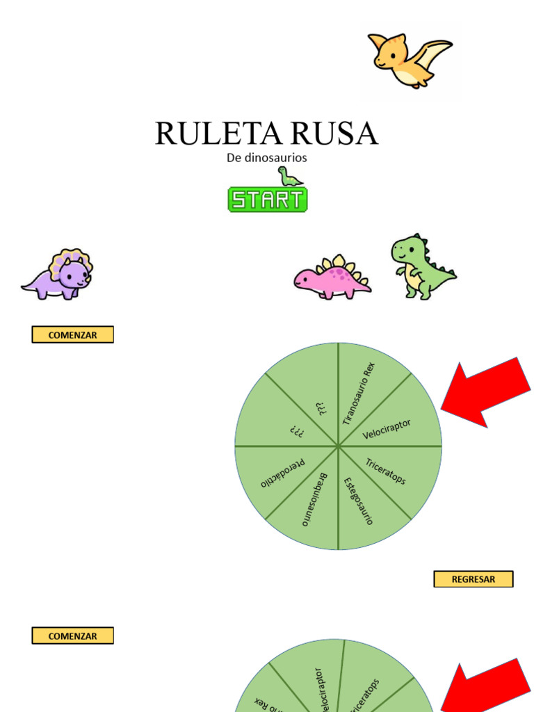 Ruleta de Dinosaurios Interactiva | PDF