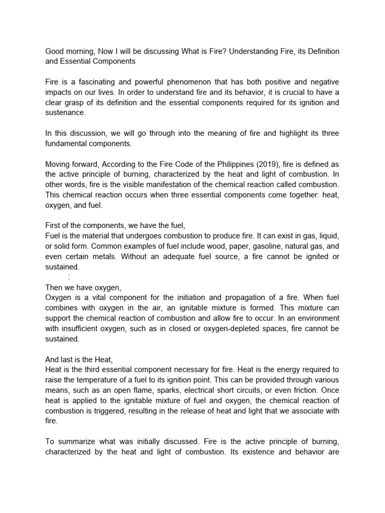 Understanding Fire: Definition & Components | PDF | Fires | Combustion