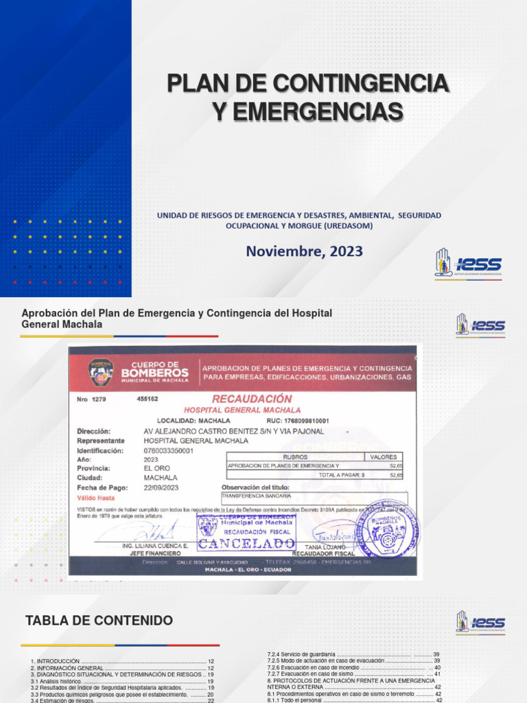 Plan de Contingencia y Emergencias | PDF