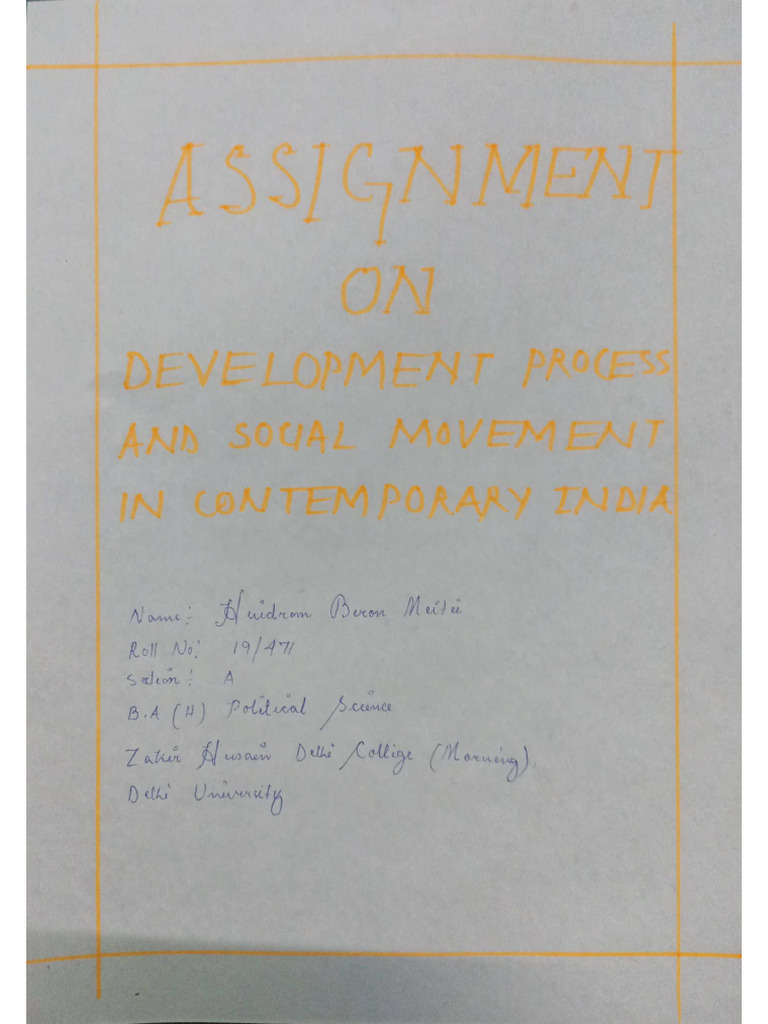 Development Process and Social Movement in Contemporary India | PDF