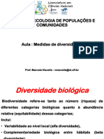 Disciplina Ecologia de Populações E Comunidades: Aula: Medidas de Diversidade I