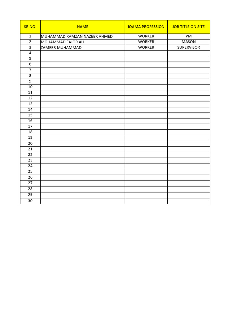 Subcontractors Id Card Format | PDF