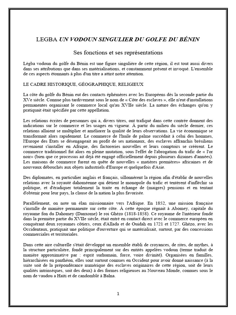 Legba | PDF | Religions et croyances