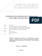 Anteprojeto de Engenharia para Construção Da Ponte Sobre o Rio Paranaíba e Acessos