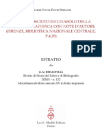 Conti-Speranzi, Uno Sconosciuto Incunabolo Della Theologia Platonica, La Bibliofilia CXXII 2020