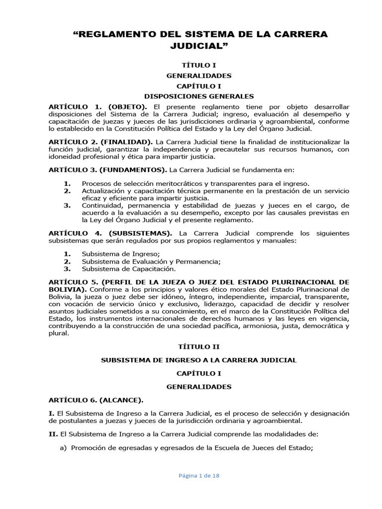 Reglamento de La Carrera Judicial | PDF | Juez | Judicaturas