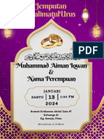 Brown and Purple Elegant Islamic Wedding Invitation