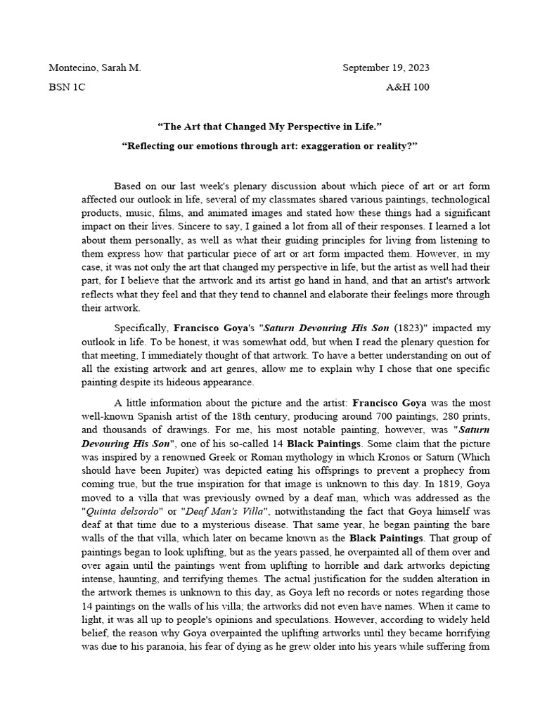 Reflecting Our Emotions Through Art Exaggeration Or Reality Pdf