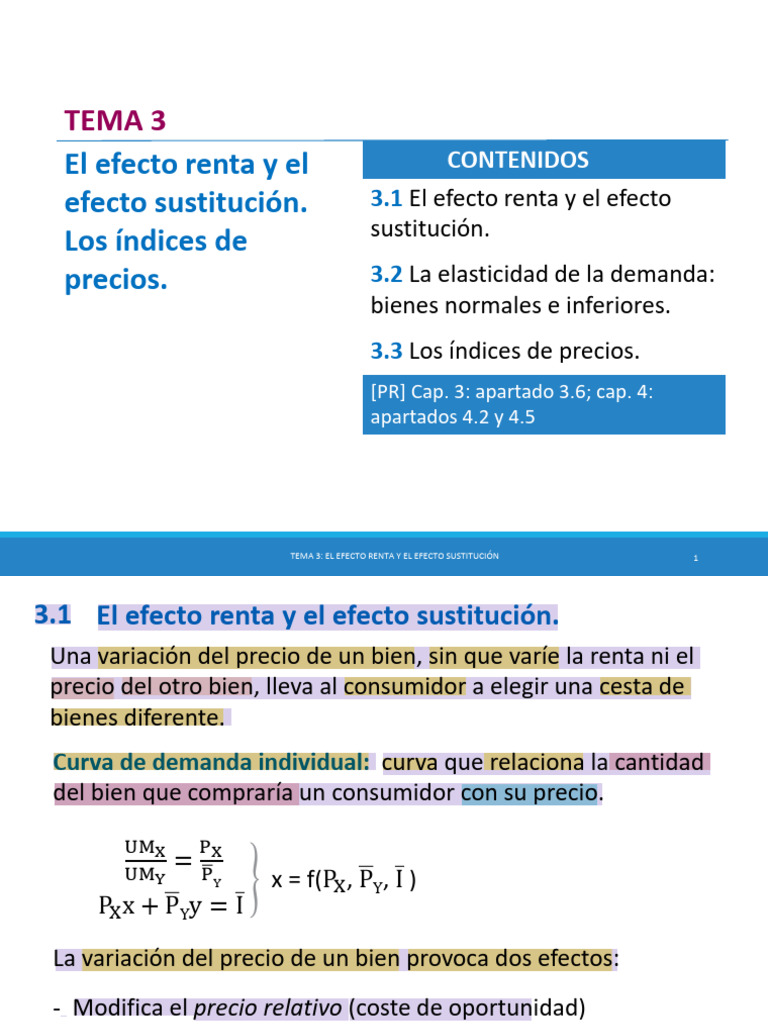 Tema 3. El efecto renta y sustitución (4) | PDF | Curva de demanda ...