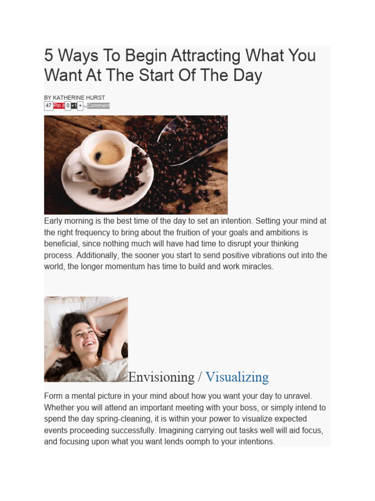 5 Ways To Begin Attracting What You Want at The Start of The Day | PDF ...